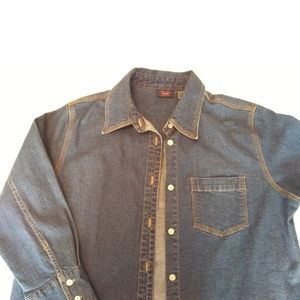 Women's denim shirt blue jean shirt